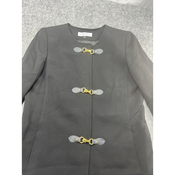 NWT Tahari Arthur S. Levine  Women’s Black Long Jacket Trench Coat Size 10 - Picture 5 of 16